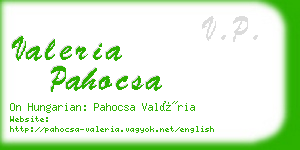 valeria pahocsa business card